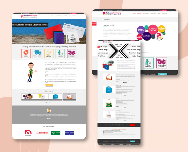10 Pages Website Design for Rainbow Plastics